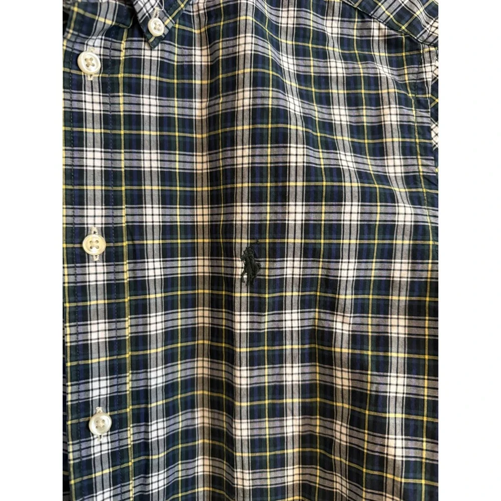 Kids Ralph Lauren Plaid Button Down Shirt Size XL 18‎ 20 Green Blue